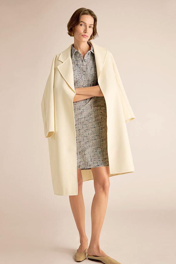 Asia Shirt Dress - Confetti Slub :: Ivory/Blue Multi