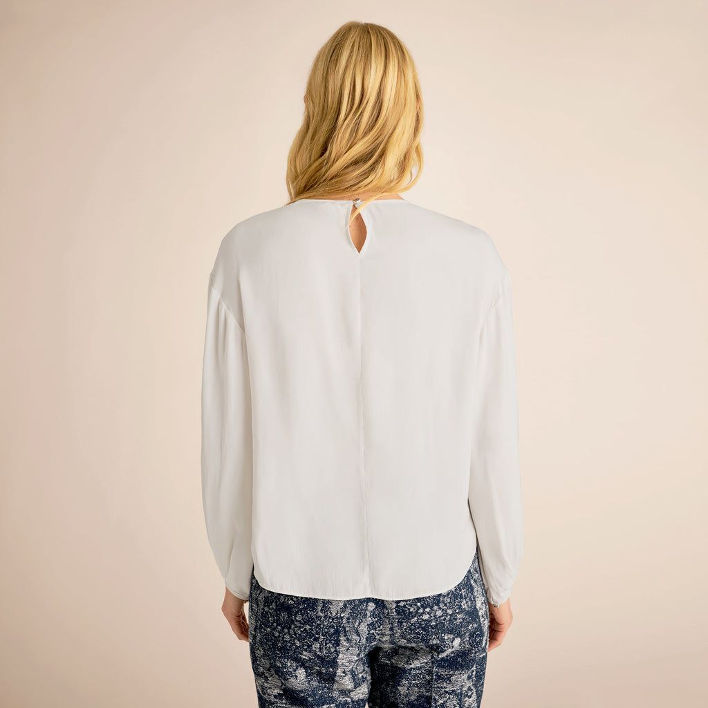 Bali Gathered Blouse - Eco Drape :: Ivory