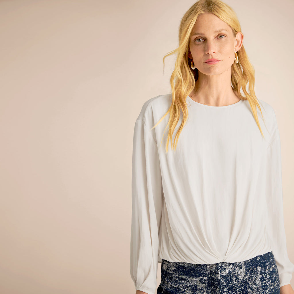 Bali Gathered Blouse - Eco Drape :: Ivory