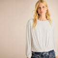 Bali Gathered Blouse - Eco Drape :: Ivory