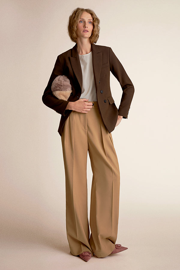 Bia Pleated Trouser - Air Twill :: Macaroon