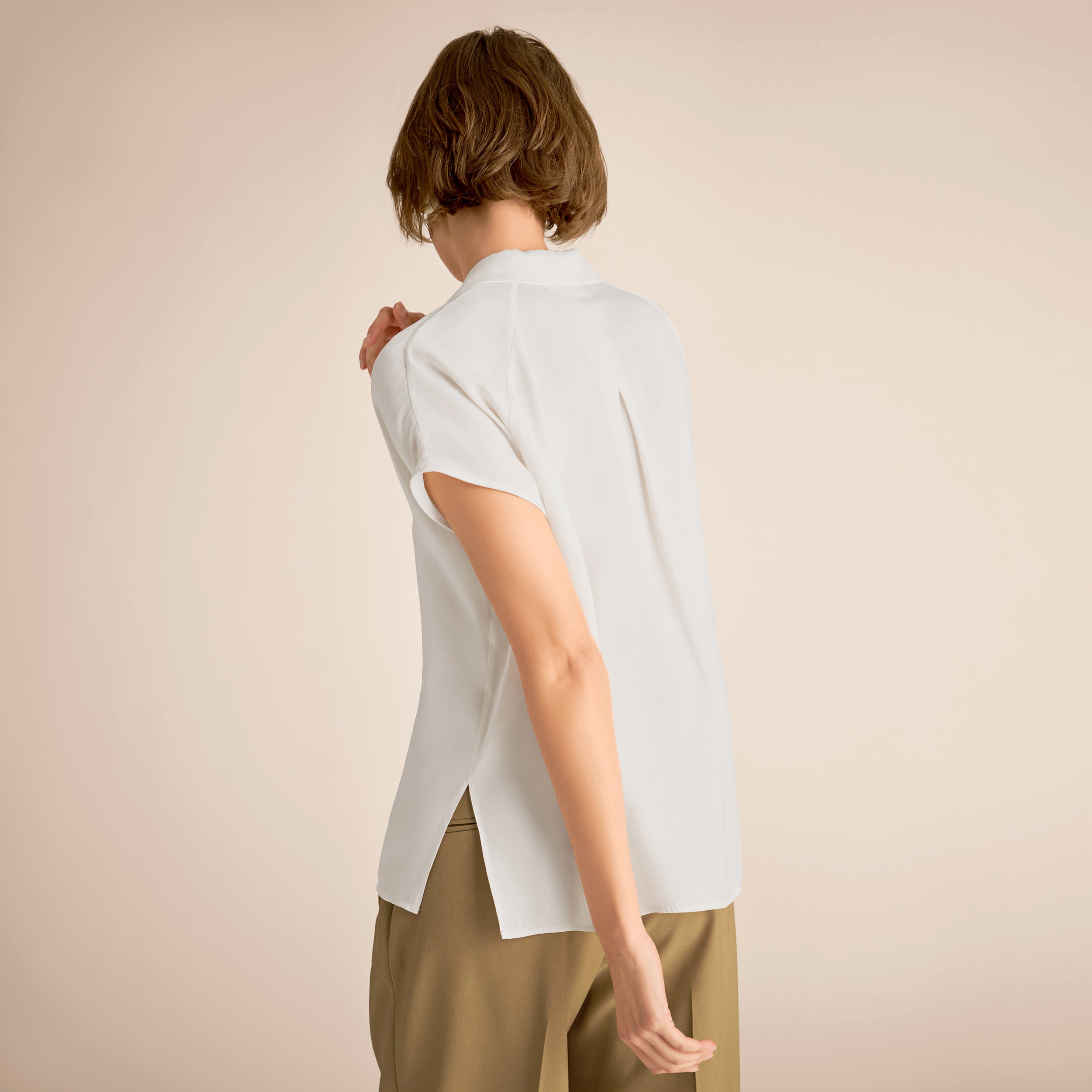 Halia Camp Collar Shirt - Eco Drape :: Ivory