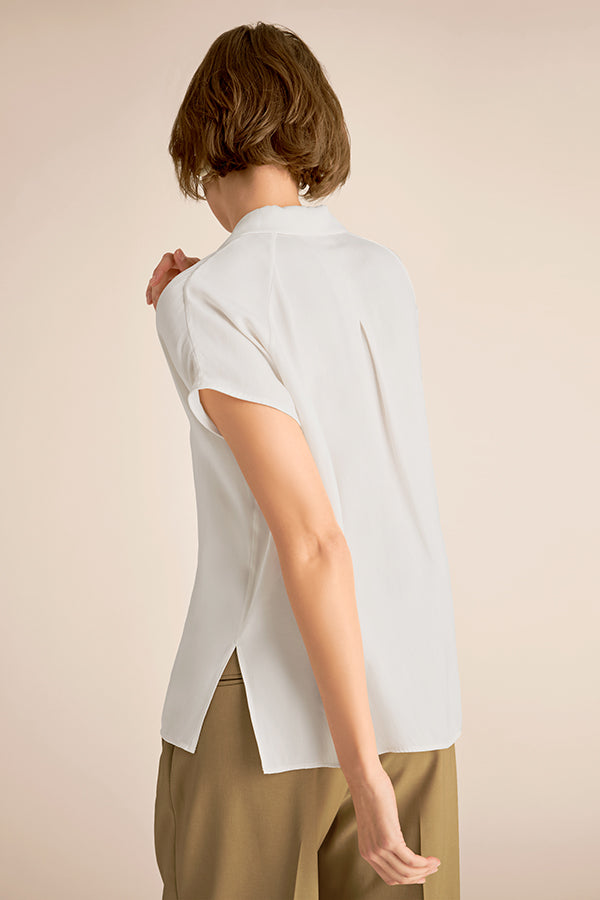 Halia Camp Collar Shirt - Eco Drape :: Ivory