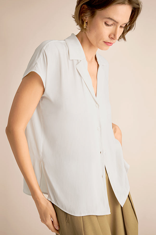 Halia Camp Collar Shirt - Eco Drape :: Ivory