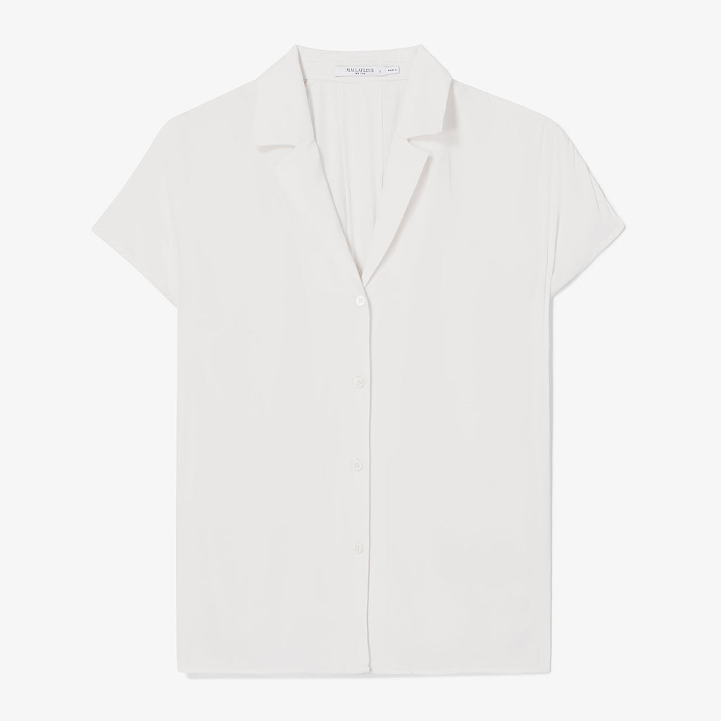 Halia Camp Collar Shirt - Eco Drape :: Ivory