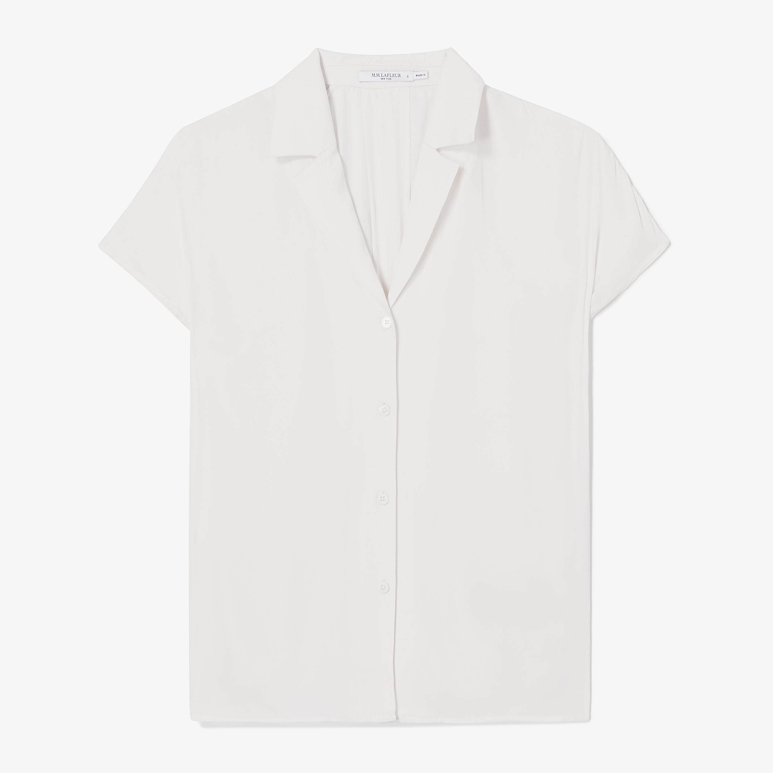 Halia Camp Collar Shirt - Eco Drape :: Ivory
