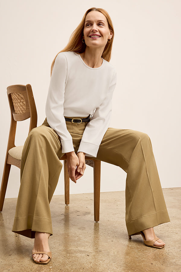 Bia Pleated Trouser - Air Twill :: Macaroon