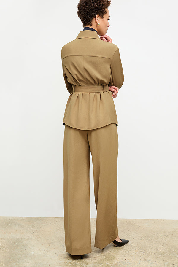 Bia Pleated Trouser - Air Twill :: Macaroon