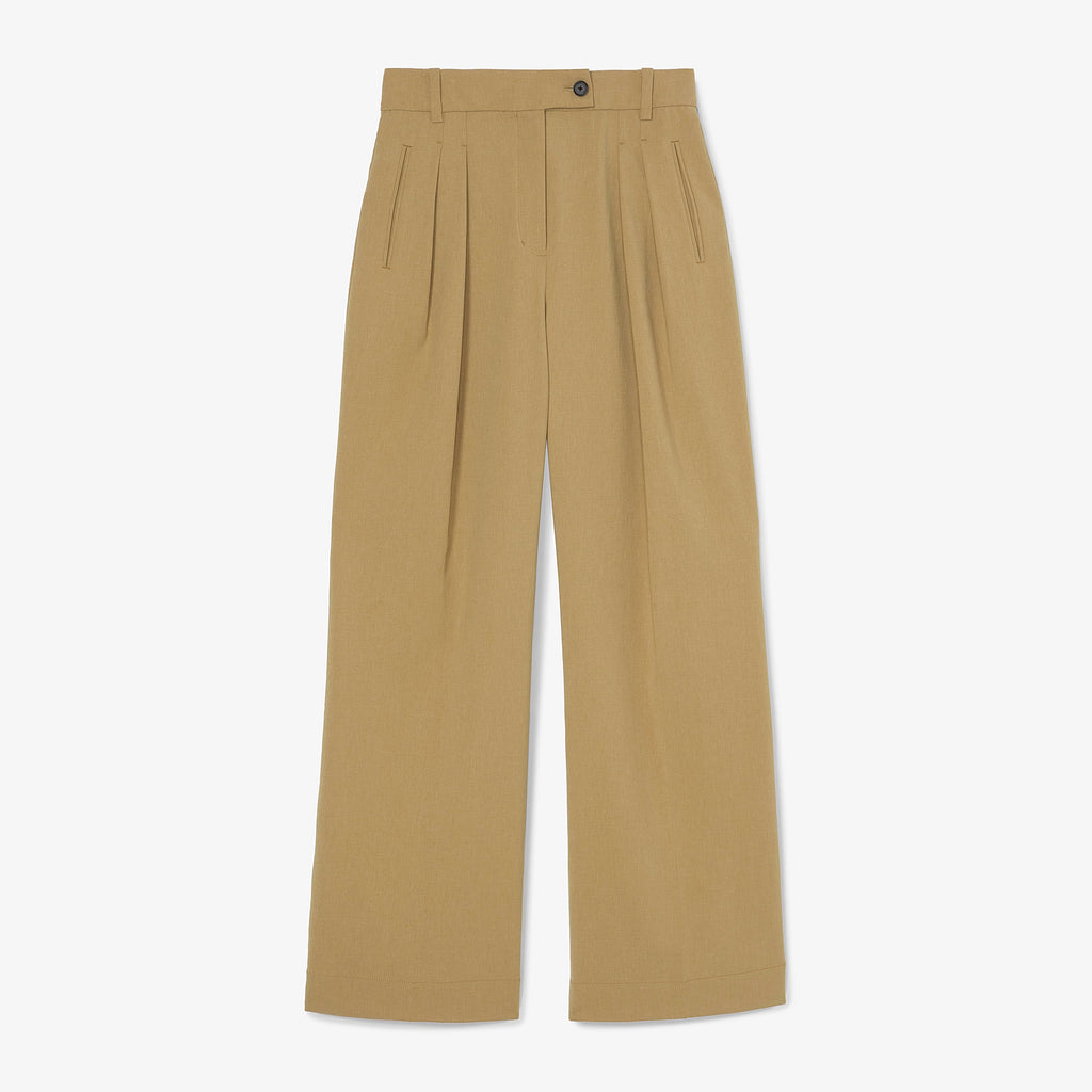 Bia Pleated Trouser - Air Twill :: Macaroon