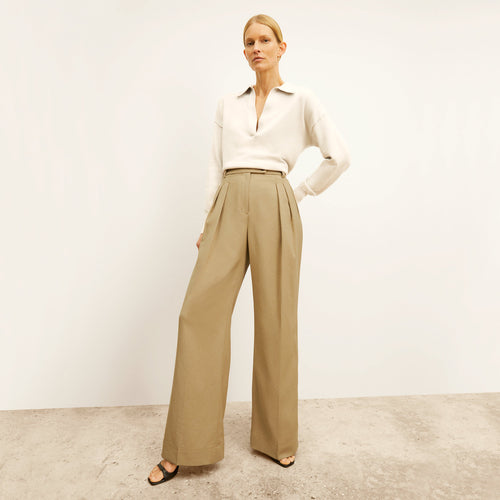 Bia Pleated Trouser - Air Twill :: Macaroon