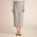 Mela Midi Skirt - Confetti Slub :: Ivory/Blue Multi