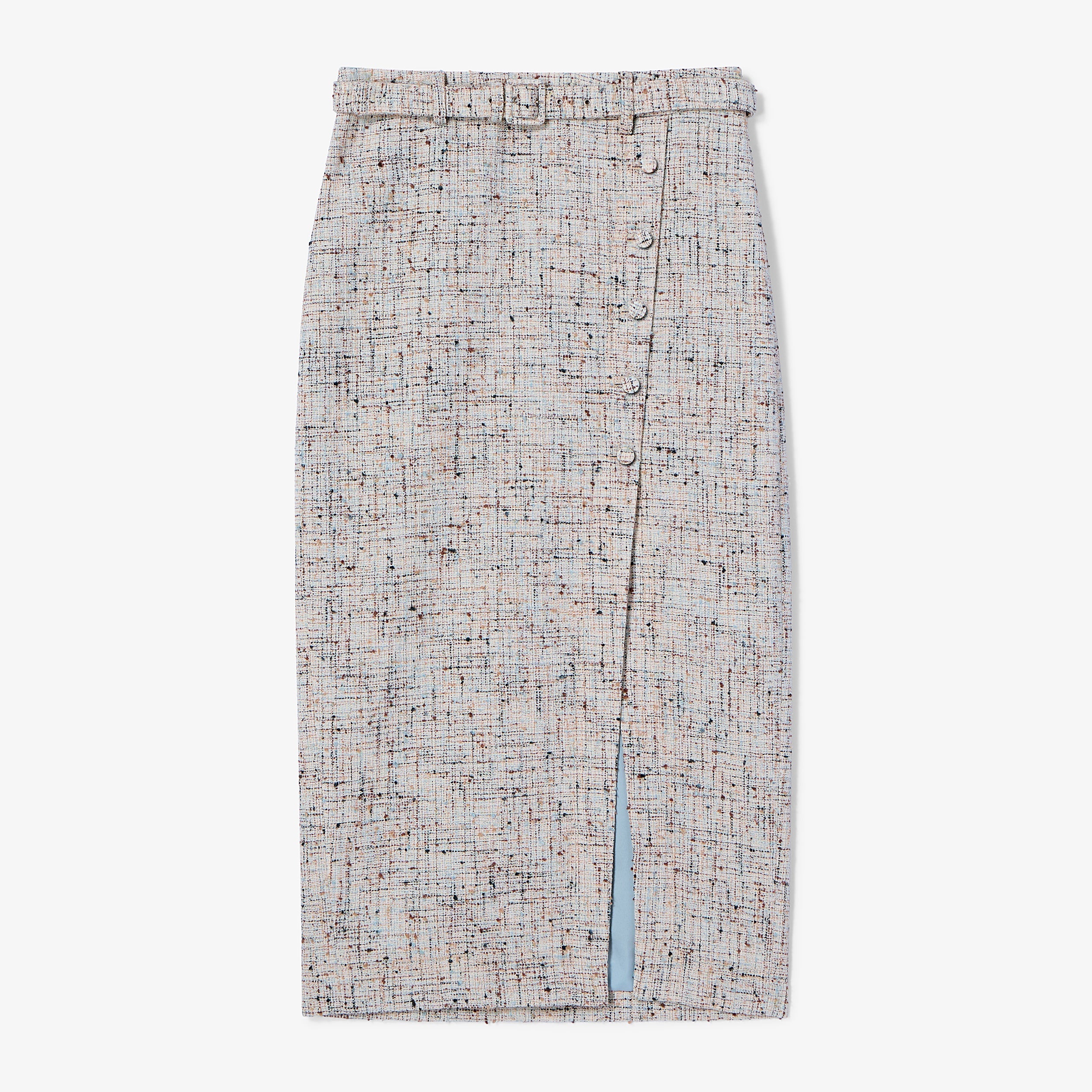 Mela Midi Skirt - Confetti Slub :: Ivory/Blue Multi