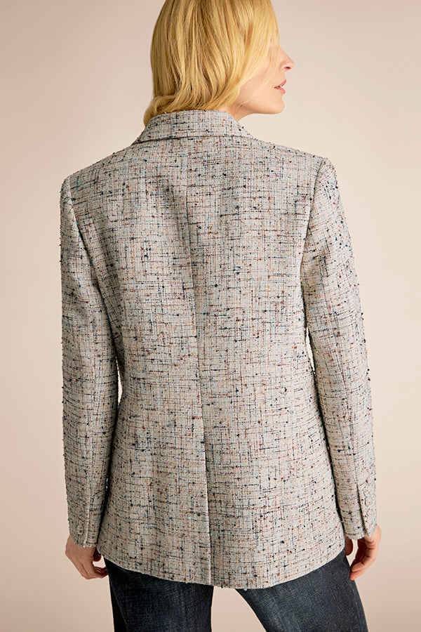 O'Hara Boyfriend Blazer - Confetti Slub :: Ivory/Blue Multi