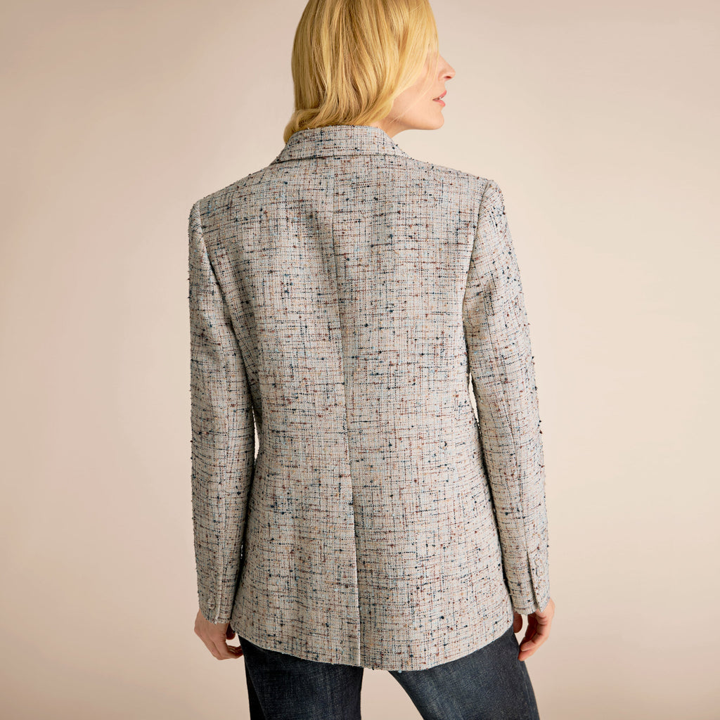 O'Hara Boyfriend Blazer - Confetti Slub :: Ivory/Blue Multi