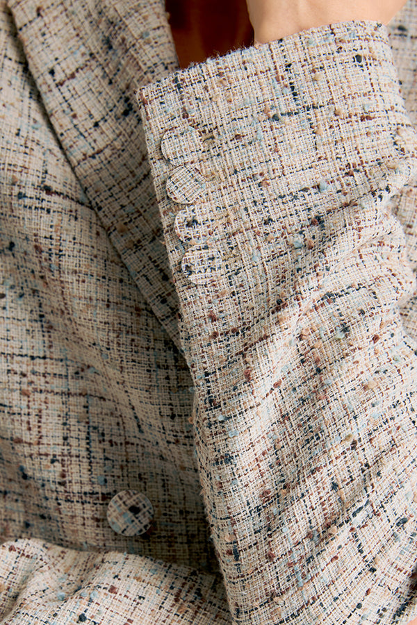 O'Hara Boyfriend Blazer - Confetti Slub :: Ivory/Blue Multi