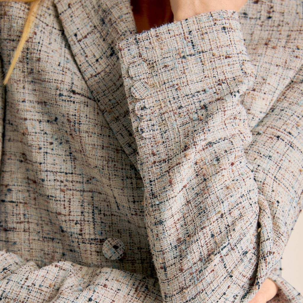 O'Hara Boyfriend Blazer - Confetti Slub :: Ivory/Blue Multi