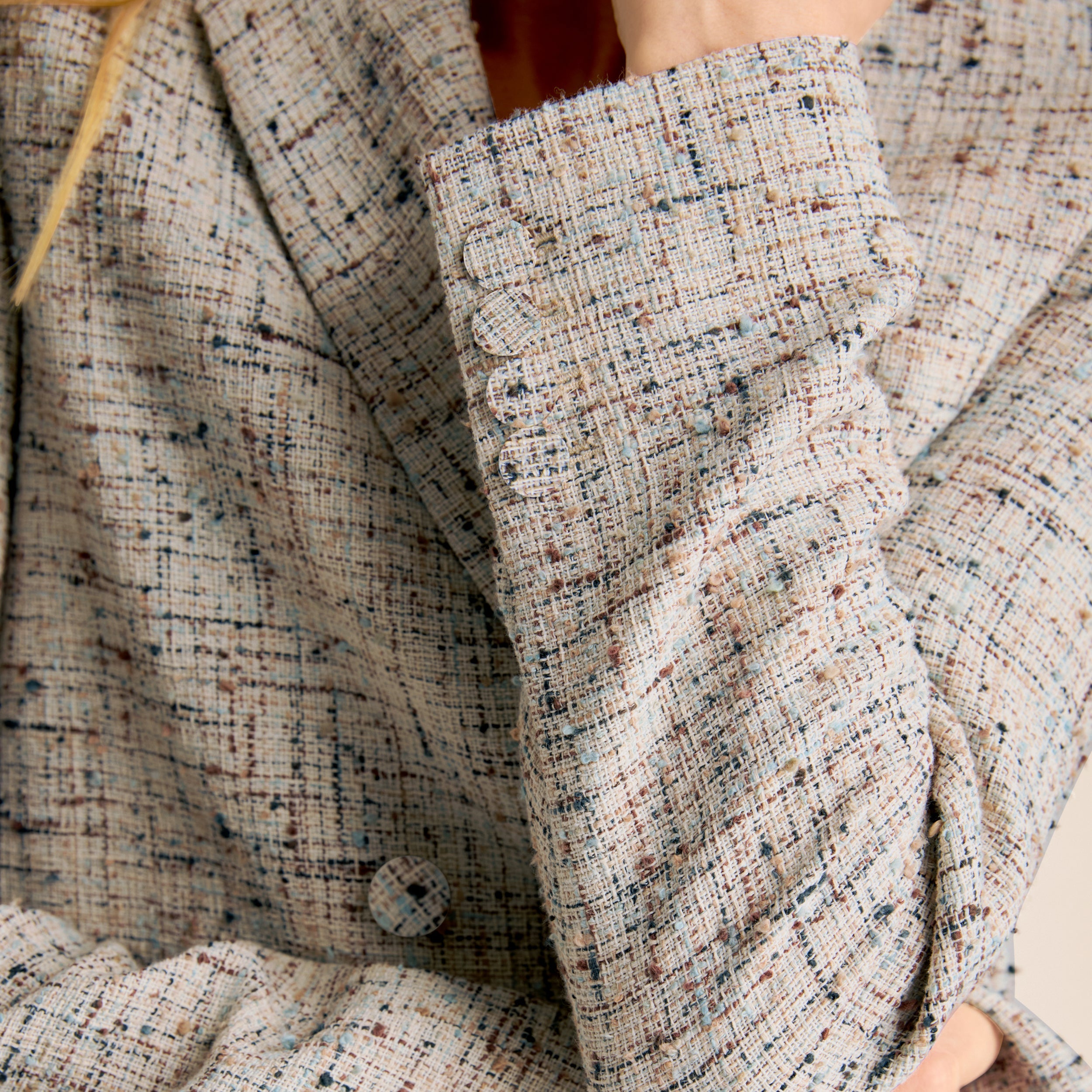 O'Hara Boyfriend Blazer - Confetti Slub :: Ivory/Blue Multi