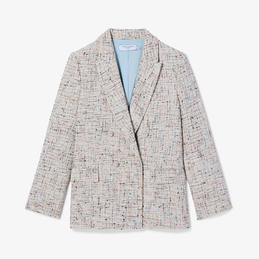 O'Hara Boyfriend Blazer - Confetti Slub :: Ivory/Blue Multi
