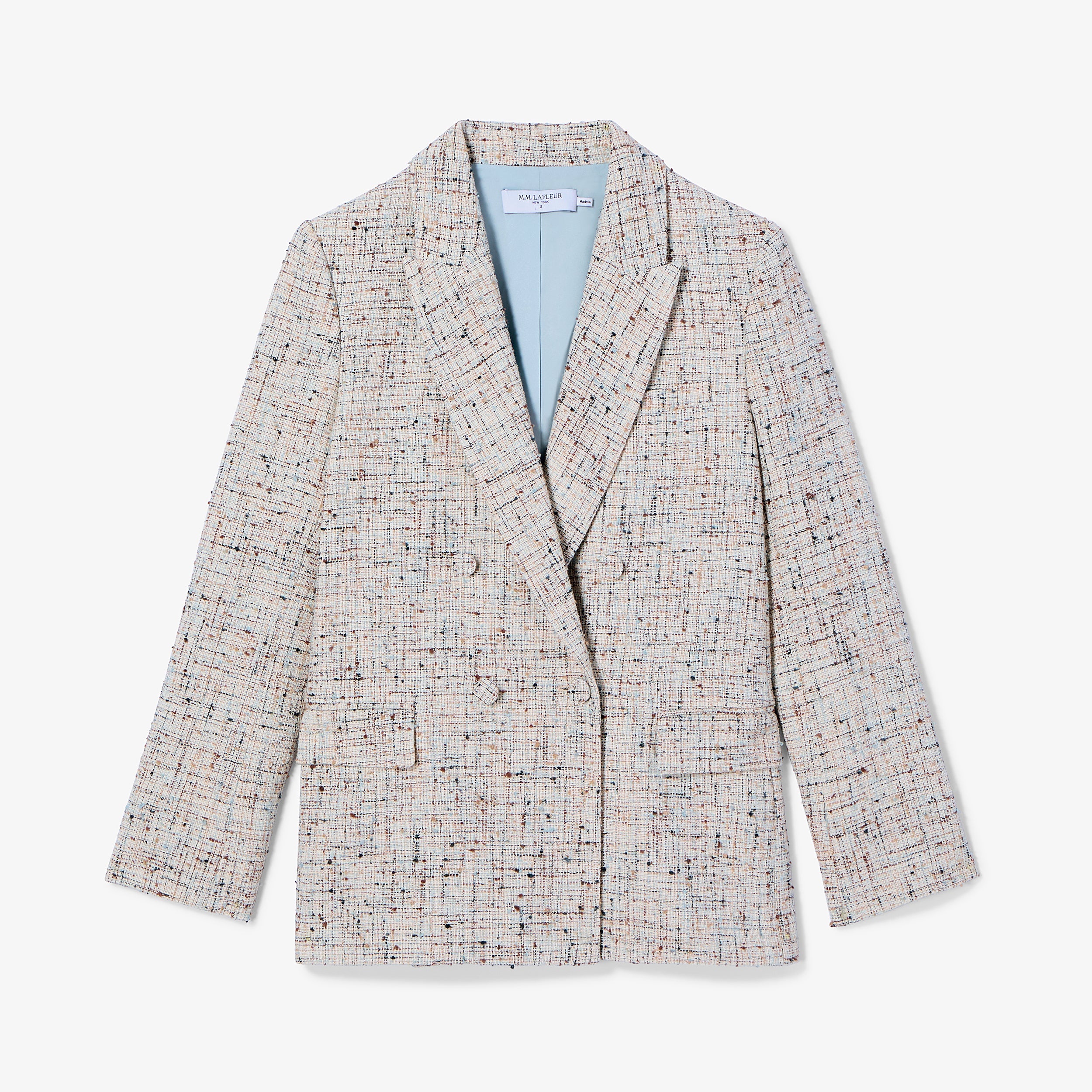O'Hara Boyfriend Blazer - Confetti Slub :: Ivory/Blue Multi